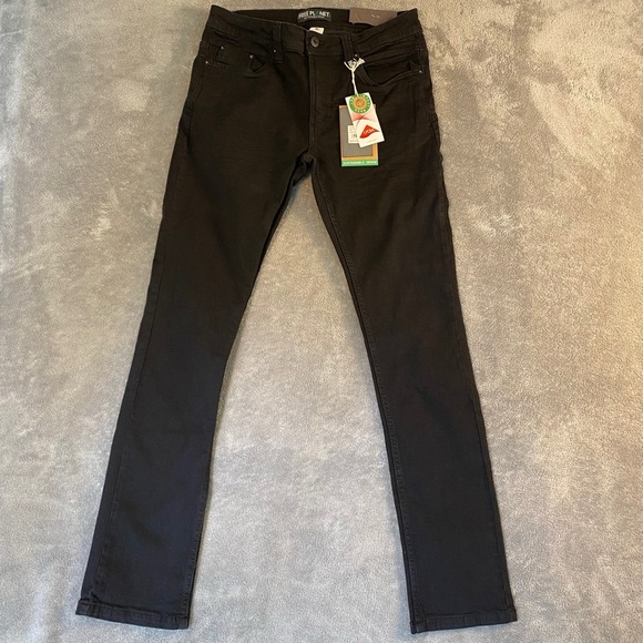 Free Planet Men’s Sustainable Black Denim Jeans Slim Fit 30x32 NWT - Picture 1 of 8